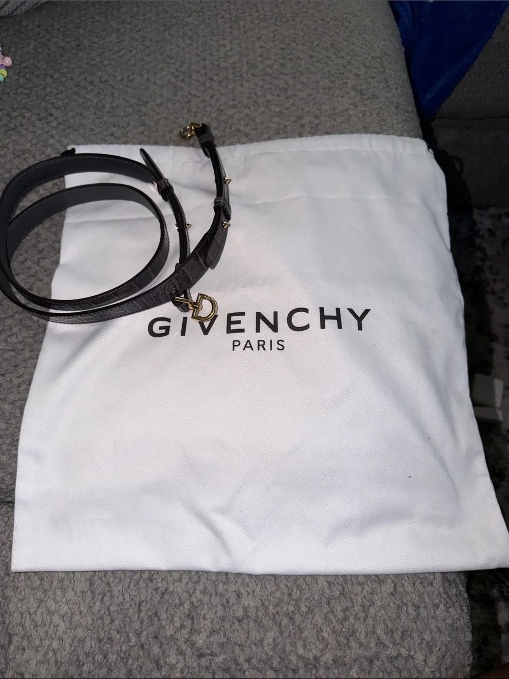 Givenchy mini Antigona Croc-Embossed Leather Satchel in Storm Gray